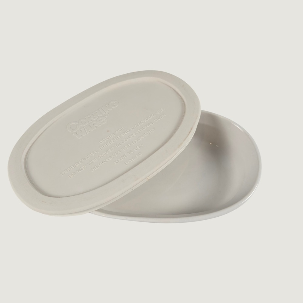 CorningWare French White 15 oz Oval Casserole Dish with Lid F-15-PC